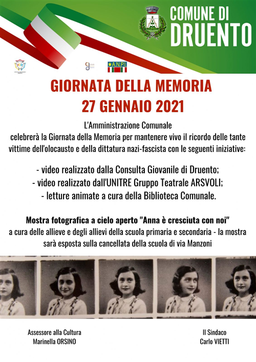 GIORNATA DELLA MEMORIA - 27 GENNAIO 2021