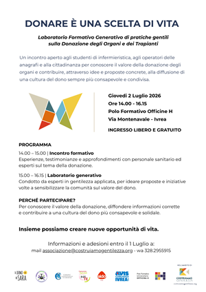 Donare è una scelta di vita: incontro e laboratorio sulla donazione degli organi