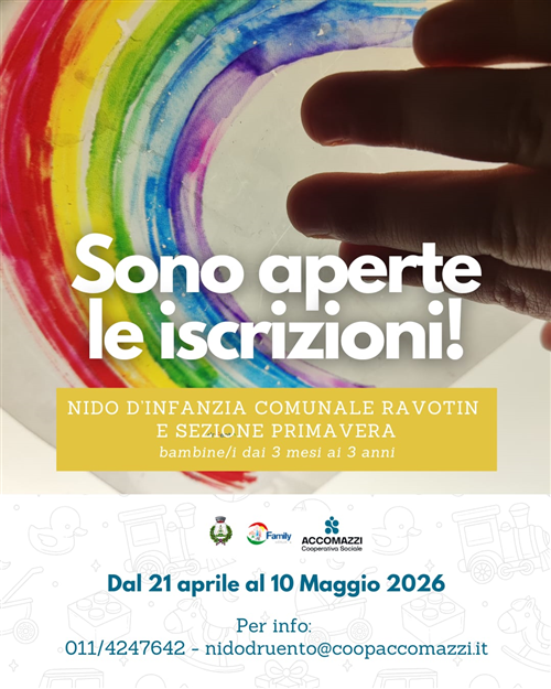 Bando di iscrizione per il nido dinfanzia comunale â€œRavotinâ€ e sezione primavera a.s. 2026/2027